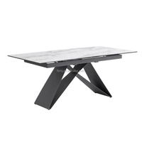 Table de salle à manger de luxe en métal moderne, prix de gros d'usine