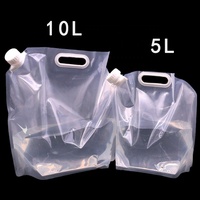 Sac à eau debout sans BPA transparent de 1,5 L, 3 L, 5 L, 10 L avec bec verseur supérieur
