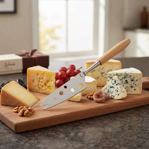Coltello per formaggio a linea Sybaris con lama in acciaio inox a 2 punti per scatola di taglio di 72 attrezzi per formaggio con confezione regalo - Product Image 3