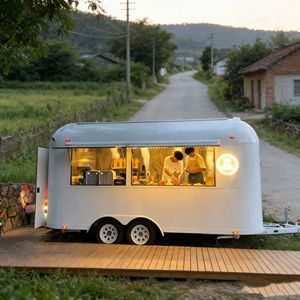 Carrito de Comida Móvil de Acero Inoxidable Blanco Puro con 4 Ruedas e Iluminación Cálida para Helados, Campamentos, Comida y Bebidas Gourmet - Product Image 4