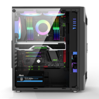 Boîtier PC AntarcChill Fashion Mid Tower avec panneau en maille, boîtier ATX avec panneau frontal en maille pour un flux d'air élevé, boîtier tendance avec 8 positions pour ventilateurs