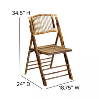 Chaise pliante en bambou empilable, durable, pour mariage, vente au détail, location, événement, banquet