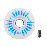 Roues de patins à roulettes en ligne à 4 roues, personnalisées par les fabricants, pour l'extérieur, rigides, hautement élastiques, colorées, avec éclairage LED clignotant