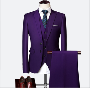 Completo da <span class=keywords><strong>Uomo</strong></span> di Lusso a 3 Pezzi per Matrimonio, Elegante Abito Slim Monocolore per Ufficio, Set Completo con <span class=keywords><strong>Blazer</strong></span>, Pantaloni e Gilet, Taglie Grandi - Product Image 4