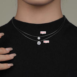 Haute qualité 925 argent Sterling D VVS1 coupe ronde Moissanite mode pendentif collier pour femmes bijoux fins - Product Image 4