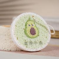 Éponge de cuisine ronde imprimée compressée en pulpe de bois naturelle, tampon de nettoyage en loofah pour évier de cuisine et salle de bain – Meilleure vente