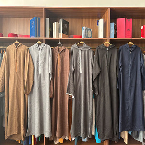 CCY Vente en gros de vêtements islamiques pour hommes de style marocain sur mesure avec manches courtes Thobe Jubbah <span class=keywords><strong>Qamis</strong></span> Hoodie lourd Ensembles pour hommes - Product Image 1