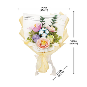 Robotime <span class=keywords><strong>Rokr</strong></span> US Warehouse juguetes de regalo hechos a mano AF01J primavera tiempo ramo DIY modelo Kit 3D rompecabezas artesanías de plástico - Product Image 5
