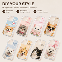 Étui de téléphone magnétique transparent en TPU deux-en-un avec panneau arrière séparable, panneau arrière personnalisable DIY, pour les modèles Samsung et iPhone