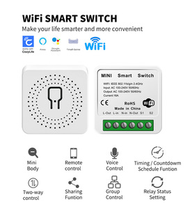 สวิตช์อัจฉริยะ Cozylife WiFi, รีโมทคอนโทรลผ่านแอพ, รองรับผู้ช่วยเสียง <span class=keywords><strong>Alexa</strong></span>, ใช้ได้กับระบบไฟฟ้าภายในบ้านทั่วโลก - Product Image 1