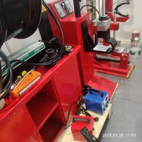 Redresseur de jantes en alliage 3 cylindres avec grue, tour de réparation automatique de jantes pour moto et voiture