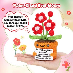 Agantree to My Daughter Fiore in Lana all'Uncinetto Regalo di <span class=keywords><strong>Compleanno</strong></span> e Laurea per Adolescenti e Adulti - Decorazione Trendy per la Casa - Product Image 2
