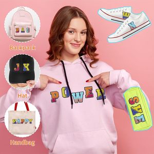 Aangepaste Chenille Stof Jas Met Geborduurde Ijzeren Letters Tandenborstel Patches En Brief Borduurwerk Gepersonaliseerd Ontwerp - Product Image 6