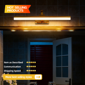 Luminaire de salle de bain LED doré avec bras articulé réglable pour lavabo - Product Image 3