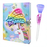Ensemble de journal secret avec cadenas et stylo invisible |   Journal Fidget à Couverture en Papier et Reliure Cousue 7,5x5,4 po pour Filles de 6 à 12 Ans