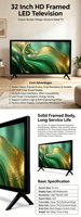 TV Pintar 32 Inci Android 15 HD LED Televisi 2+16GB WiFi Screen Mirroring Untuk Rumah Hotel Harga Grosir Pabrik
