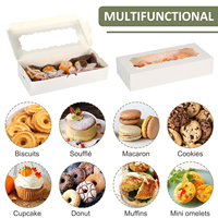 Lot de 50 boîtes de boulangerie classiques élégantes blanches réutilisables portables avec fenêtre de 4,17 x 2,16 x 1,37 pouces pour gâteaux à emporter