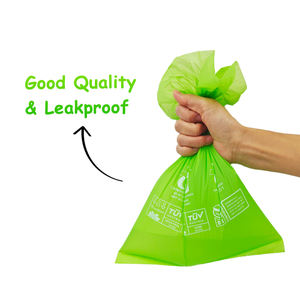 पर्यावरण के अनुकूल थोक पर्यावरण के अनुकूल कुत्ते पूप बैग 100% कंपोस्ट कॉर्नस्टार्च नो-लीक बायोडिग्रेडेबल पूप बैग - Product Image 4