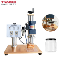 TNDE Machine de capsulage à vis semi-automatique pour bocaux en verre Machine à sceller les bouteilles en verre