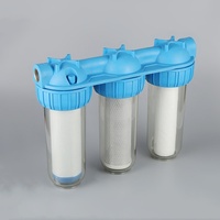 Filtre à eau à trois étages de 10 pouces pré-purificateur de filtre à eau transparent avec style italien