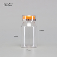 Vente en gros d'usine, flacons en plastique PET transparents pour médicaments et vitamines, 150 ml, 165 ml, 180 ml