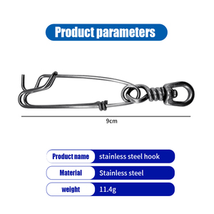 Mousqueton de sécurité pour la pêche au palangrier en acier inoxydable, équipement de pêche marine commercial, mousqueton pour la pêche au palangrier destiné à la pêche commerciale - Product Image 6