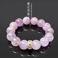 Bracelet tendance en améthyste lavande naturelle, fait main, imprimé en relief, design original haut de gamme et polyvalent