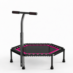 Mini Trampolín Plegable de 50 Pulgadas, Trampolín de Ejercicio y Fitness con Manillar Ajustable para Adultos y Niños, Uso Doméstico - Product Image 1
