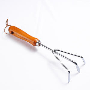 Râteau de jardin en acier inoxydable avec manche en bois pour la plantation et les outils de jardinage 7625 - Product Image 1