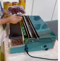 Machine d'emballage alimentaire manuelle 18 pouces/450 mm pour film étirable et film alimentaire, avec grand distributeur de plateaux
