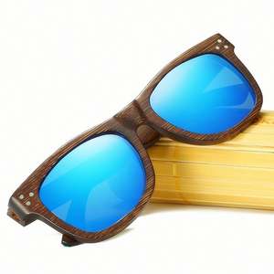 Gafas de Sol Cuadradas de Bambú Personalizadas con Logotipo para Hombre y Mujer, Lentes de Espejo Coloridas, Gafas de Sol Polarizadas de Madera - Product Image 2