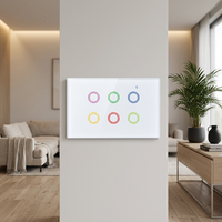 Interruptores y Enchufes Inteligentes WiFi para el Hogar, Australianos, de 1/2/3/4/5/6 Botones, Panel Táctil RGB, Certificado RCM, GPO Simple y Doble Mate