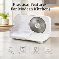 Trancheuse électrique 150W S-891, design pliable, lame en acier inoxydable 190mm, réglable de 0 à 15mm, pour couper la viande et les aliments en cuisine