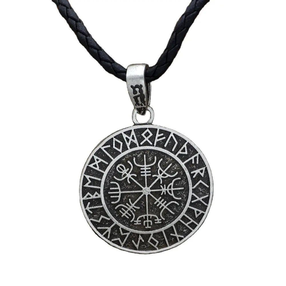 New Norse Viking Rune Vegvisir Mens necklace Stainless Steel Compass Pendant Necklace for men