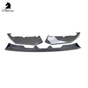 3 Pcs V Style Carbon Front Lip For BMW G80 G82 G83 M3 M4 Competition 2021+