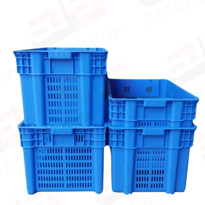 Heavy duty Vegetable Fruit Fish Nestable Stackable Ventilated Storage Basket Logistic Harvest Mesh plastic crates