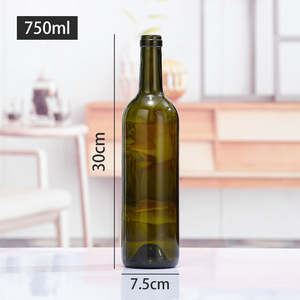 Bouteilles de vin en verre dépoli rondes de 750 ml, ambre vert, avec bouchon en liège, impression de logo personnalisée pour le stockage du vin rouge - Vente en gros - Product Image 6