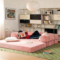 Canapé-lit en velours côtelé, directement de l'usine, pliable et modulaire, confortable pour les salons, les chambres d'hôtes et les petits appartements