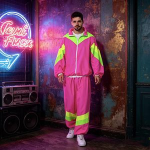 Conjunto de Ropa Retro de los 80 con Estampado Digital PET Clásico, Estilo <span class=keywords><strong>Disco</strong></span> Hippie, Varios Colores y Estilos - Product Image 1