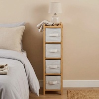 Commode à 4 tiroirs mince pour la maison, la chambre, le salon, la salle de bain, le rangement des serviettes, étagère de rangement en bambou