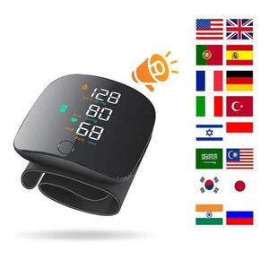 Otomatis berbicara pergelangan tangan manset tekanan darah Digital layar penuh tampilan Led mesin Bp siaran suara perawatan kesehatan untuk penggunaan di rumah - Product Image 6