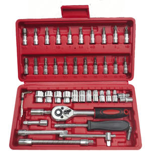 Ensemble de clés à cliquet et douilles de réparation automobile et ménagère en acier au carbone de 46 pièces avec boîte de rangement (OEM/ODM disponible) - Product Image 5