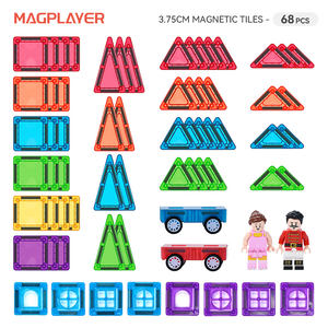 MAGPLAYER Juego de Bloques Magnéticos Mini para Viaje con Estuche, Bloques de Construcción Magnéticos, Juguetes Educativos para Niños Pequeños y Preescolares - Product Image 5