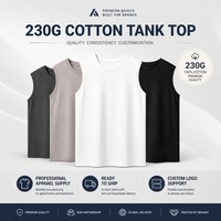 Tank Top Wanita Katun Tanpa Lengan 230G 4 Warna Katun Combed Kaos Dalam Kerah Bulat Grosir Custom Logo S-2XL
