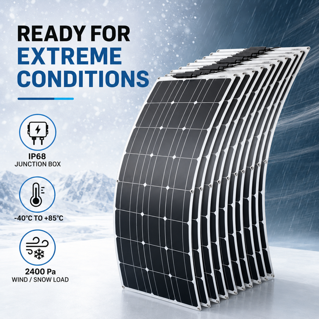 New Energy 320W/330W Waterproof Monocrystalline Solar Panel Flexible RV Curved for Roofs Cabins Boats