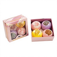 Boîte de rangement personnalisée en papier gaufré imperméable avec fermeture magnétique et revêtement UV pour coffret cadeau de bombes de bain de luxe - Éponge écologique