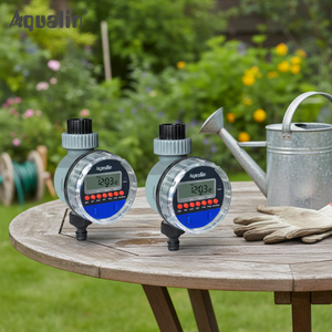 Temporizador de Riego para Jardín Aqualin Ecológico con Funcionamiento <span class=keywords><strong>a</strong></span> Baterí<span class=keywords><strong>a</strong></span> y Doble Salida para Riego Automático por Goteo, Uso en Exteriores y <span class=keywords><strong>Vacaciones</strong></span> - Product Image 1