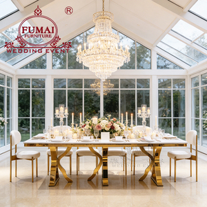 Table et chaises de salle à manger luxueuses au design moderne avec base en acier inoxydable - Product Image 5