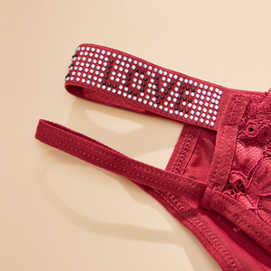 Toptan Seksi Dantel Kadın Külotları Taşlı Harfli Askılı Tanga Dikişsiz Oyuklu File Külotlar Kulüp Kıyafetleri Yoga İçin Gönderime Hazır - Product Image 3