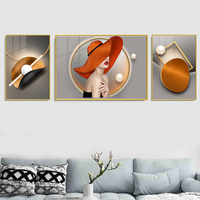 Style nordique Art moderne peinture grand effet 3D motif abstrait cristal porcelaine murale pour salon résidence trésor